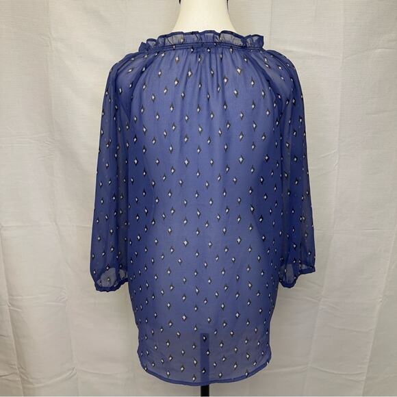 PRICED TO SELL!! French Connection Blue Sheer Blouse, Size S - Picture 6 of 15